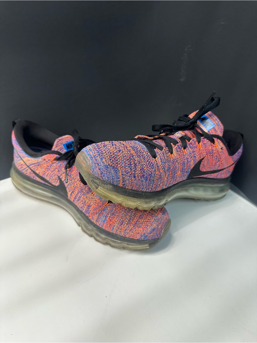 Nike Men’s Air Max Flyknit Sneakers - Pink & Blue 10.5